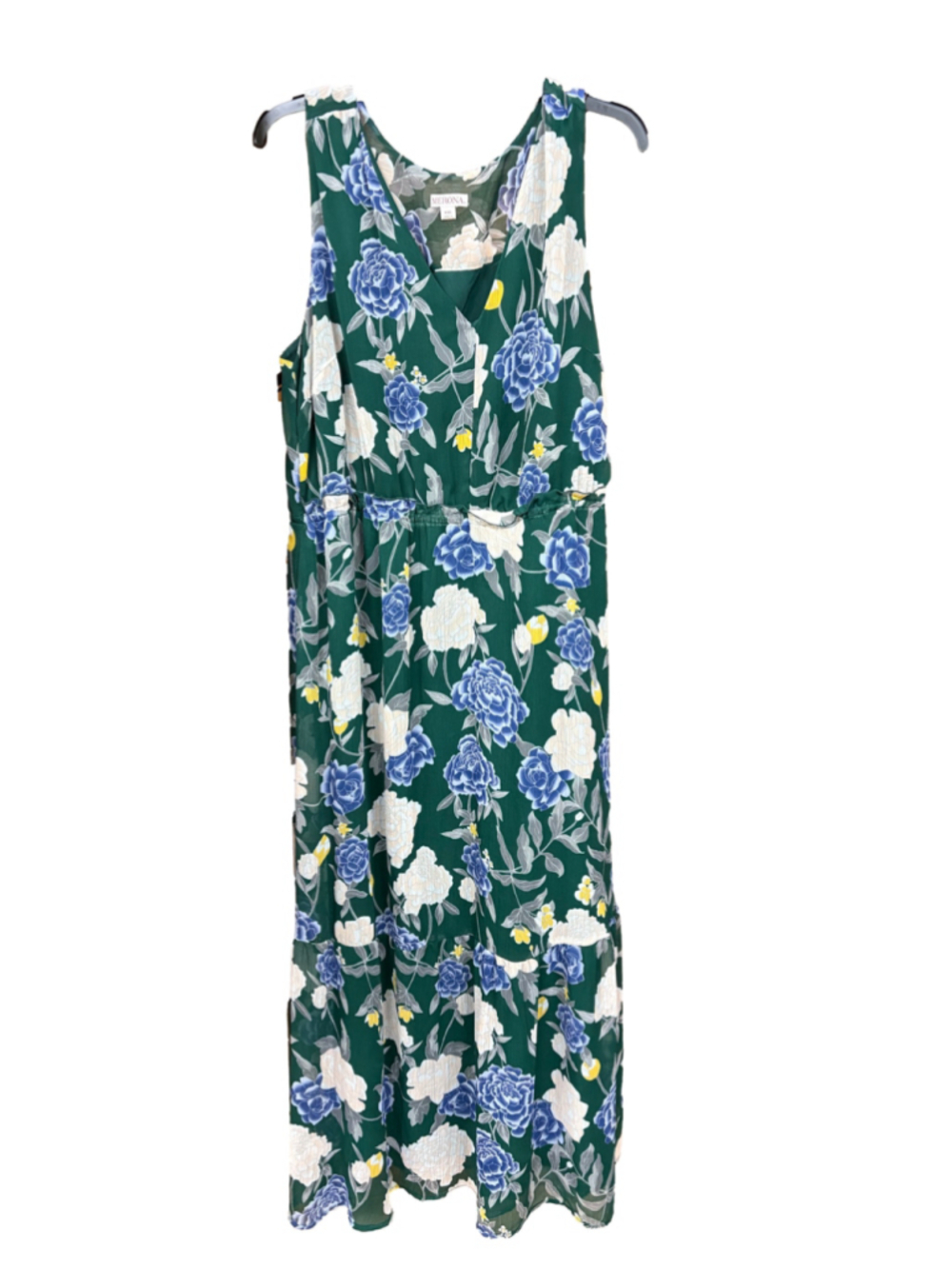Women's Merona Floral Maxi Dress XXL Green Blue
